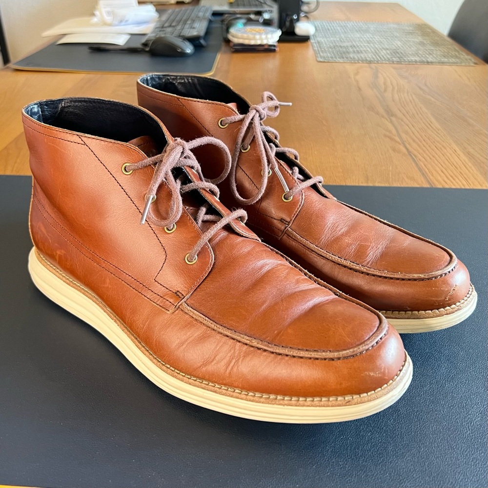 Cole Haan Leather Moc Toe Boots